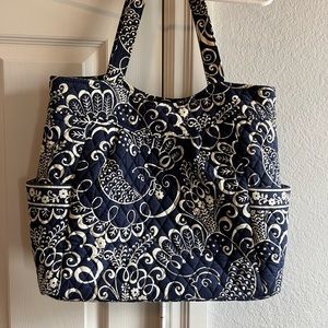 Vera Bradley tote bag Twirley Bird Navy